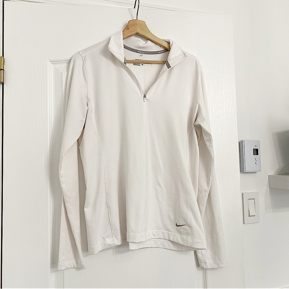 NIKE | White golf tour performance quarter zip longsleeve